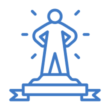 Icon of a triumphant person statue